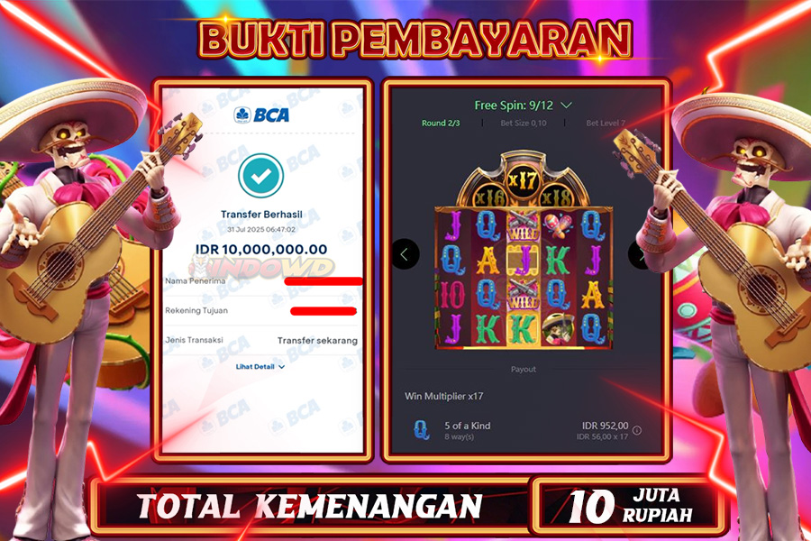 INDOWD JACKPOT SLOT WILD BANDITO Rp10.000.000,- LUNAS
