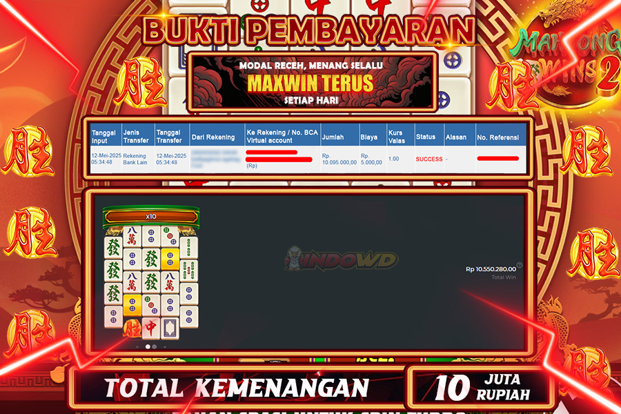 INDOWD JACKPOT SLOT MAHJONG WINS 2 Rp10.100.000,- LUNAS
