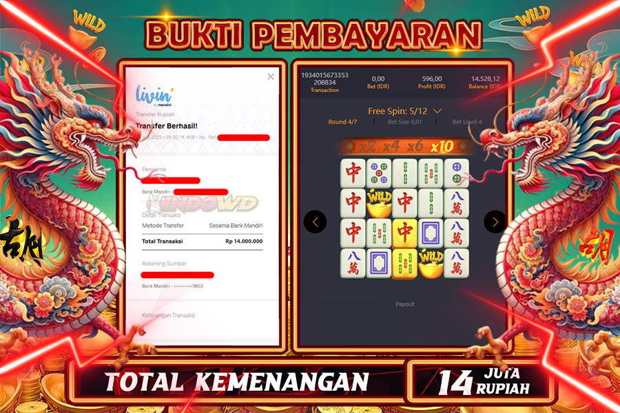 INDOWD JACKPOT SLOT MAHJONG WAYS 2 Rp14.000.000,- LUNAS