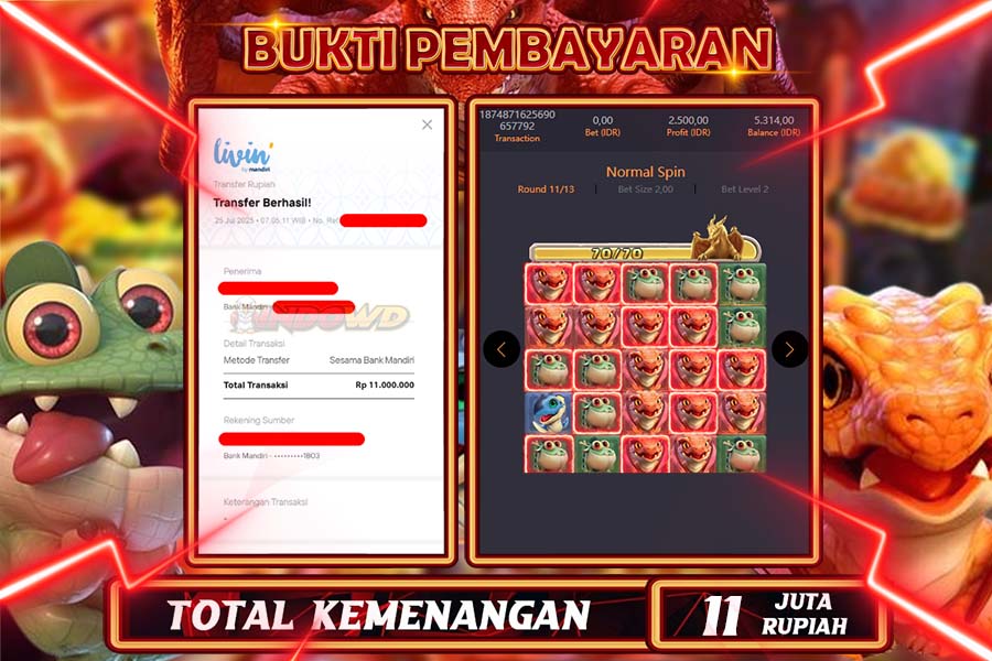 INDOWD JACKPOT SLOT DRAGON HATCH Rp11.000.000,- LUNAS