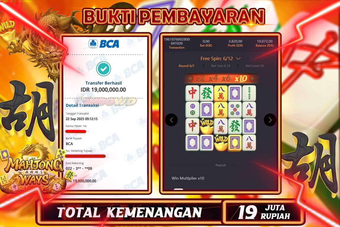 INDOWD JACKPOT SLOT MAHJONG WAYS 1 Rp19.000.000,- LUNAS