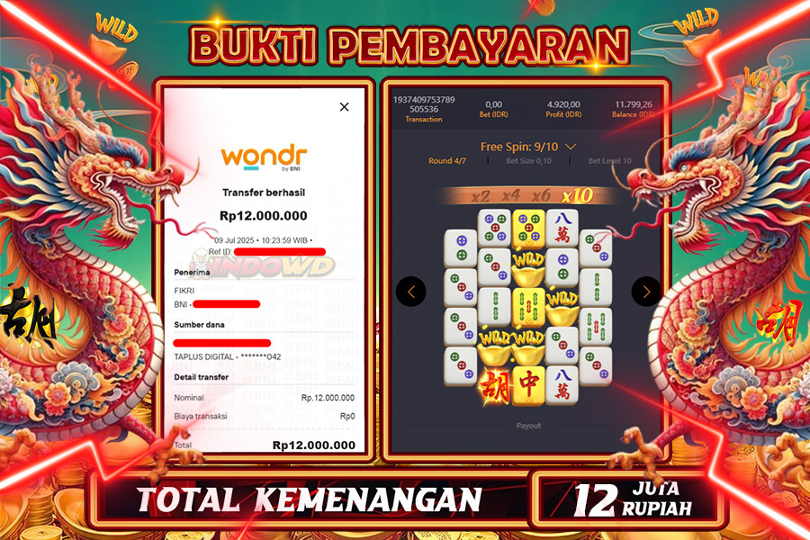 INDOWD JACKPOT SLOT MAHJONG WAYS 2 Rp12.000.000,- LUNAS