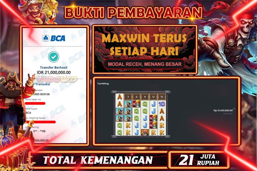 INDOWD JACKPOT SLOT PIRATE QUEST 1000 Rp21.000.000,- LUNAS