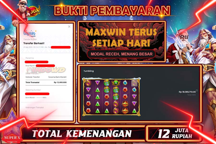 INDOWD JACKPOT SLOT GATES OF OLYMPUS X MAS Rp12.000.000,- LUNAS