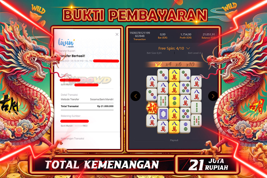 INDOWD JACKPOT SLOT MAHJONG WAYS 2 Rp21.000.000,- LUNAS