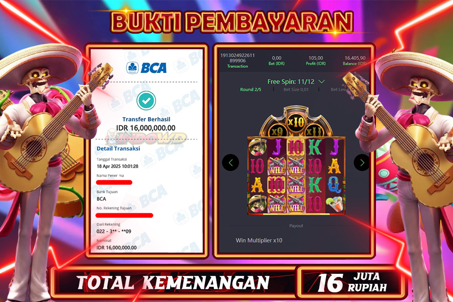 INDOWD JACKPOT SLOT WILD BANDITO Rp16.000.000,- LUNAS