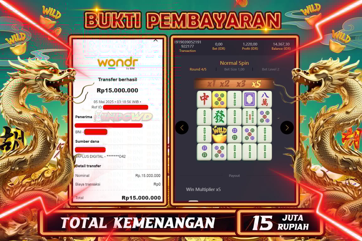 INDOWD JACKPOT SLOT MAHJONG WAYS 2 Rp15.000.000,- LUNAS