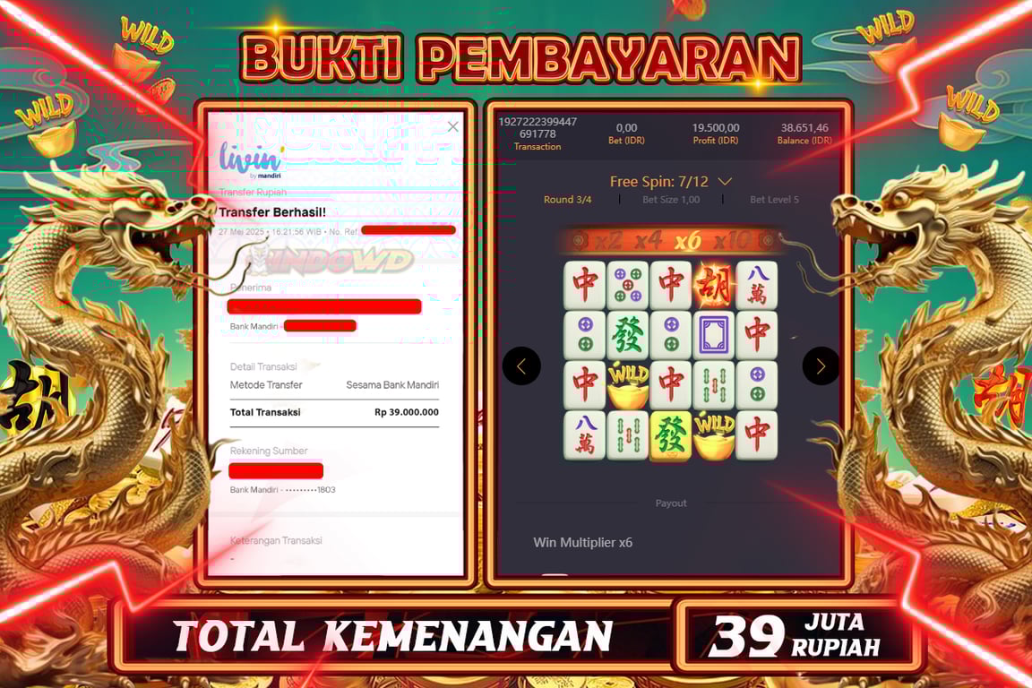 INDOWD JACKPOT SLOT MAHJONG WAYS 2  Rp39.000.000,- LUNAS