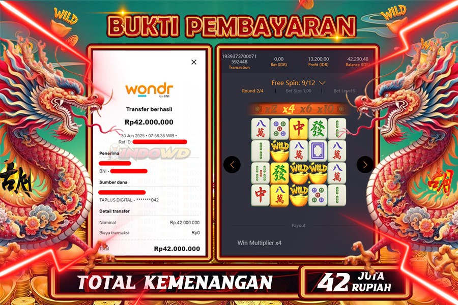 INDOWD JACKPOT SLOT MAHJONG WAYS 2 Rp42.000.000,- LUNAS