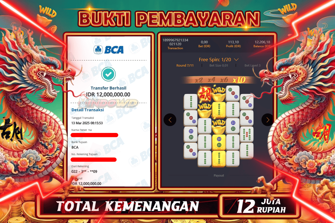 INDOWD JACKPOT SLOT MAHJONG WAYS 2 Rp.12.000.000,- LUNAS