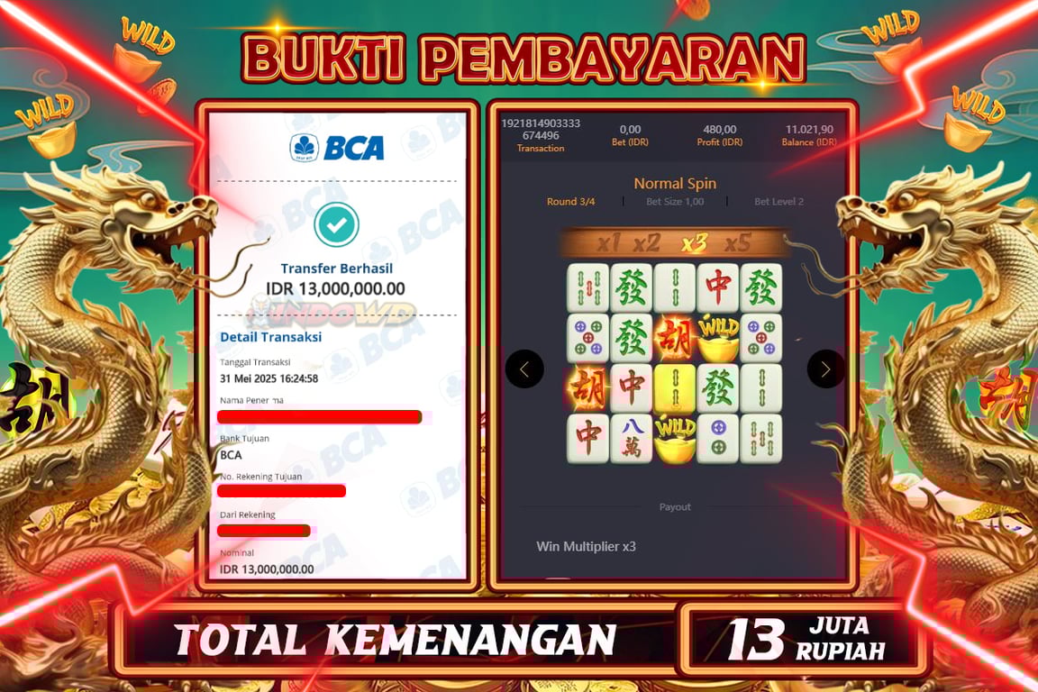 INDOWD JACKPOT SLOT MAHJONG WAYS 2 Rp13.000.000,- LUNAS