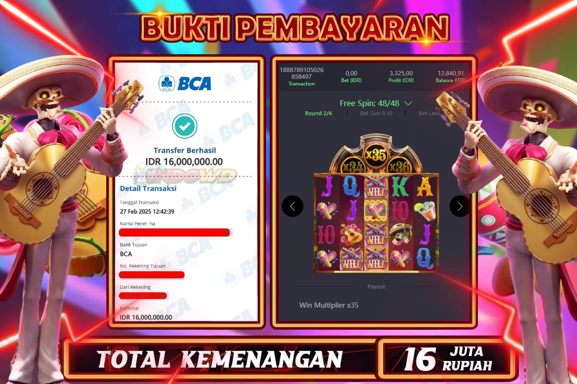 INDOWD JACKPOT SLOT WILD BANDITO Rp16.000.000,- LUNAS