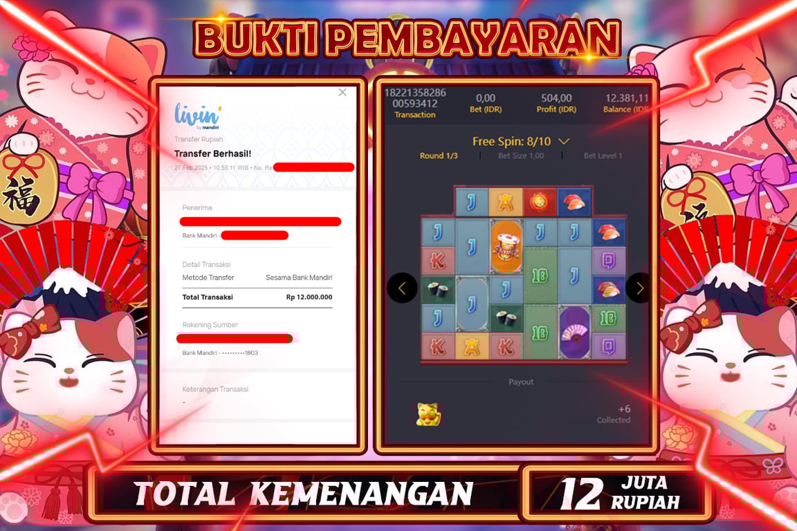 INDOWD JACKPOT SLOT LUCKY NEKO Rp.12.000.000,- LUNAS