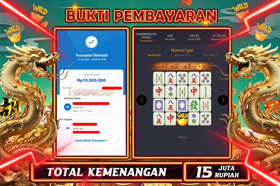 INDOWD JACKPOT SLOT MAHJONG WAYS 2 Rp15.000.000,- LUNAS