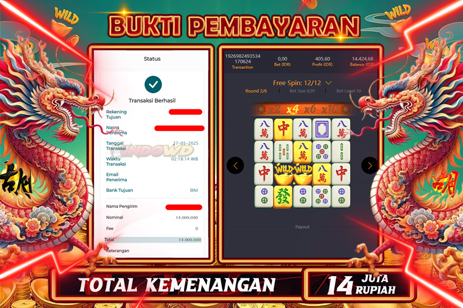 INDOWD JACKPOT SLOT MAHJONG WAYS 2 Rp14.000.000,- LUNAS