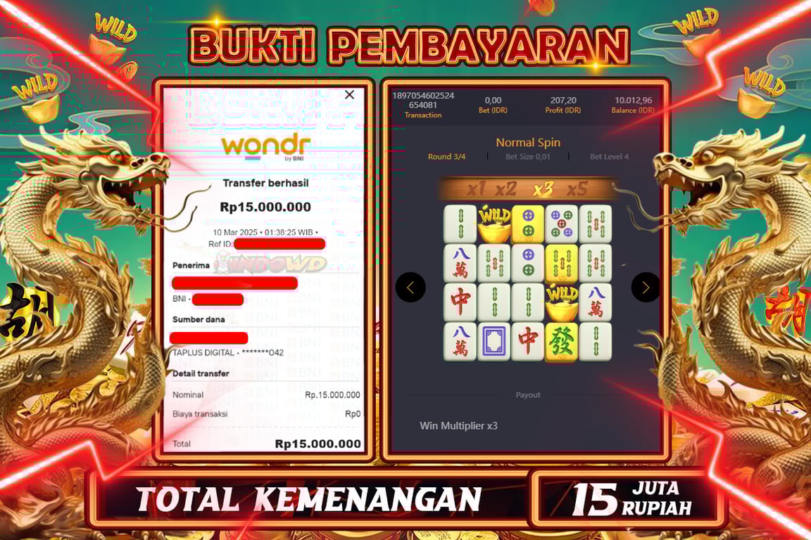INDOWD JACKPOT SLOT MAHJONG WAYS 2 Rp15.000.000,- LUNAS
