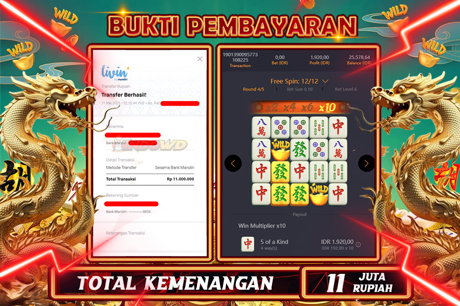 INDOWD JACKPOT SLOT MAHJONG WAYS 2 Rp11.000.000,- LUNAS