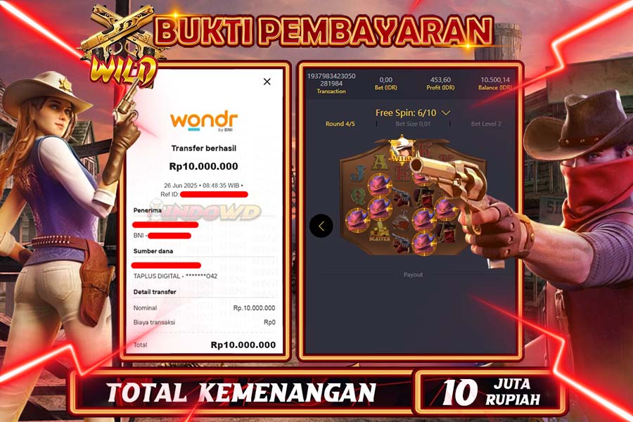 INDOWD JACKPOT SLOT WILD BOUNTY Rp10.000.000,- LUNAS