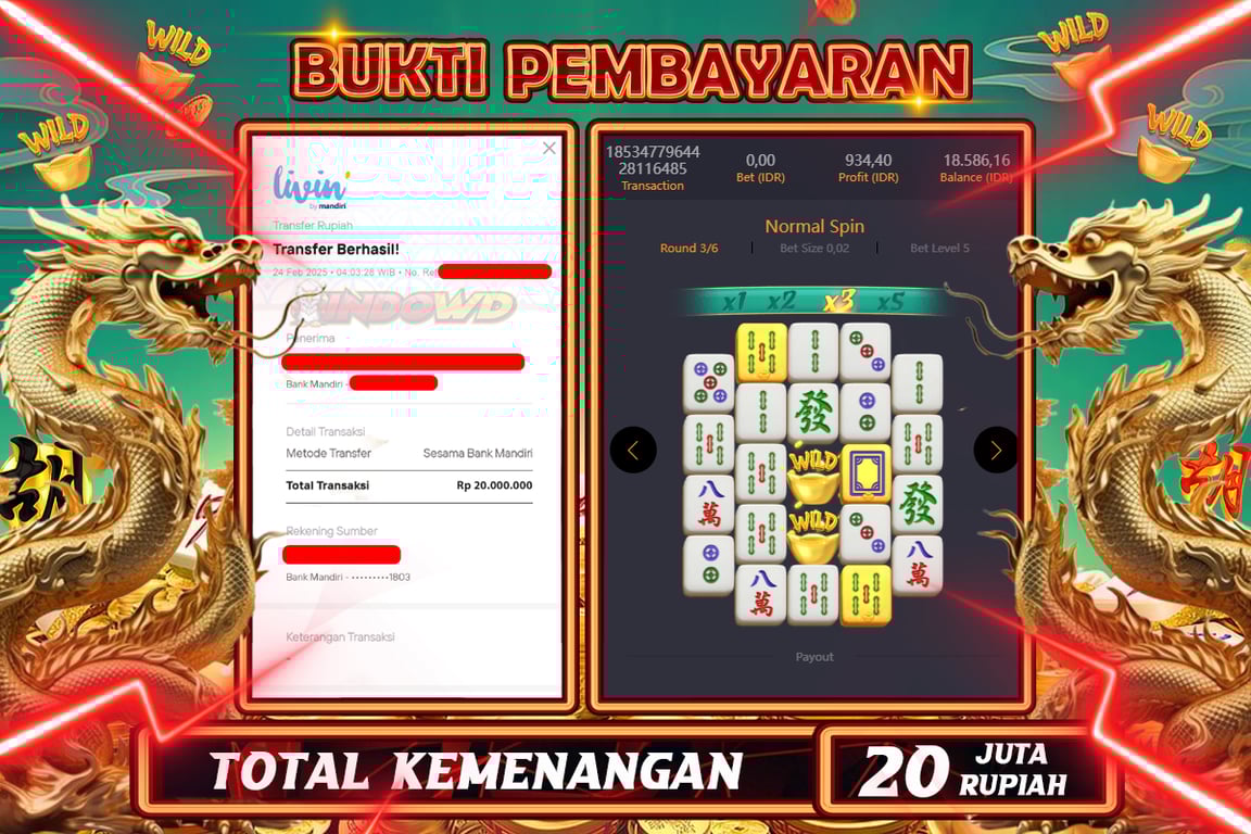 INDOWD JACKPOT SLOT MAHJONG WAYS 2 Rp20.000.000,- LUNAS