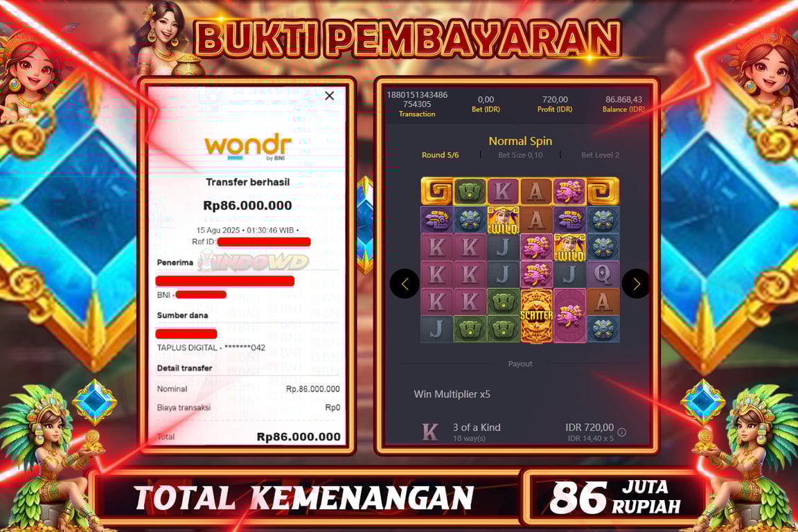 INDOWD JACKPOT SLOT FORTUNES OF THE AZTEC Rp86.000.000,- LUNAS