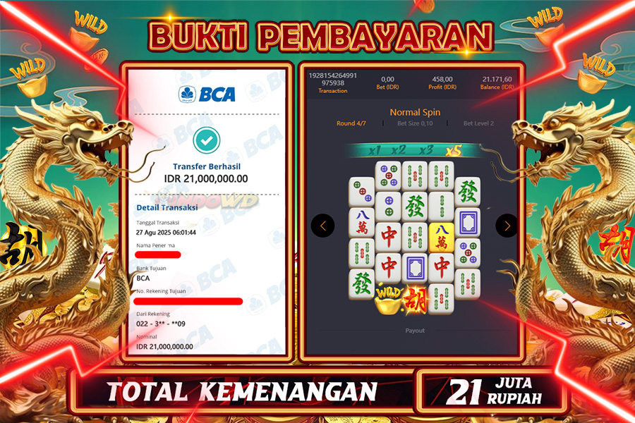 INDOWD JACKPOT SLOT MAHJONG WAYS 2 Rp21.000.000,- LUNAS