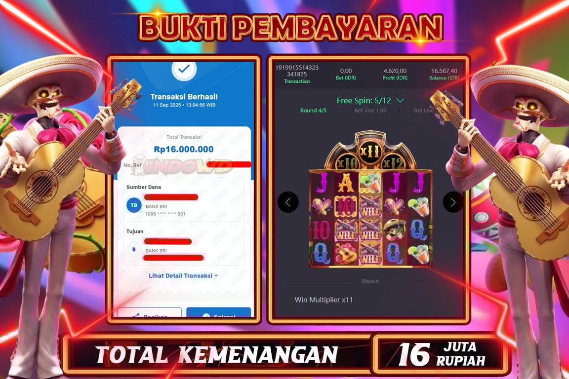 INDOWD JACKPOT SLOT WILD BANDITO Rp16.000.000,- LUNAS