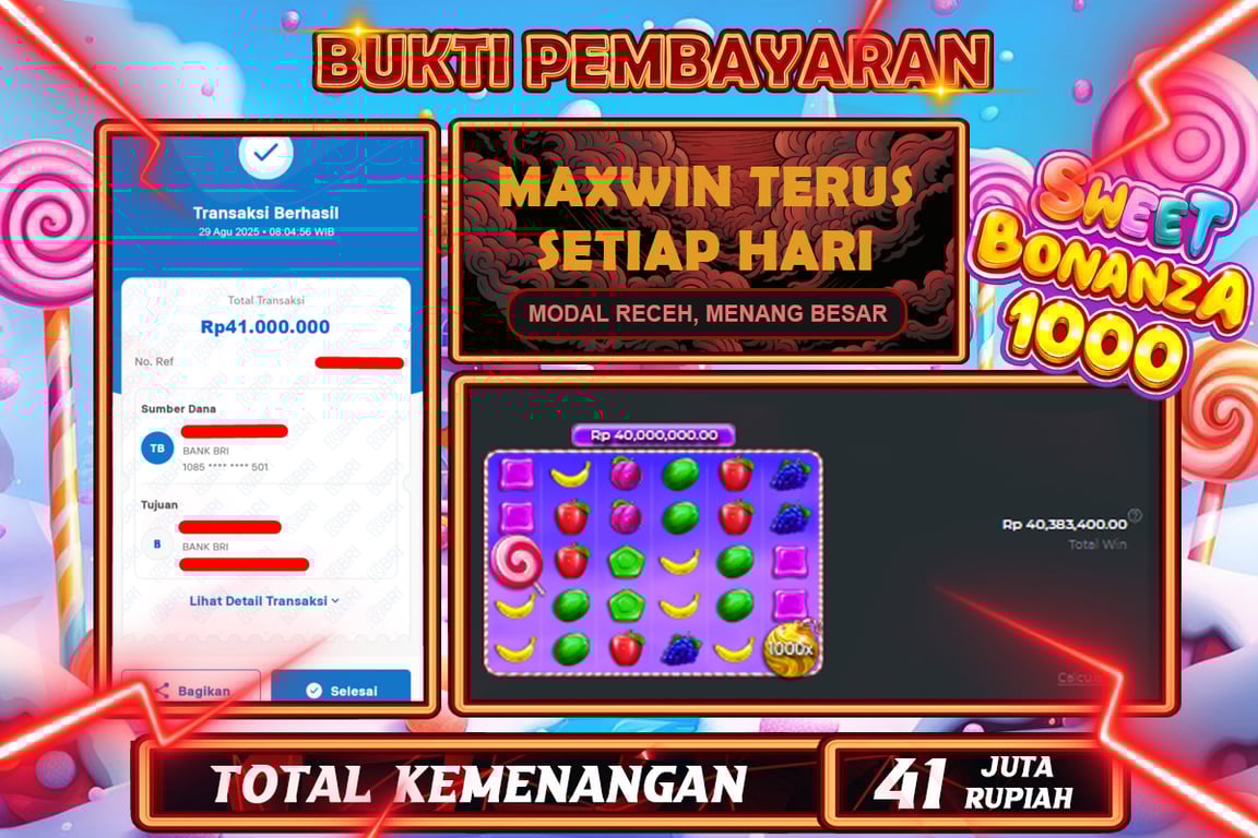 INDOWD JACKPOT SLOT SWEET BONANZA 1000 Rp41.000.000,- LUNAS