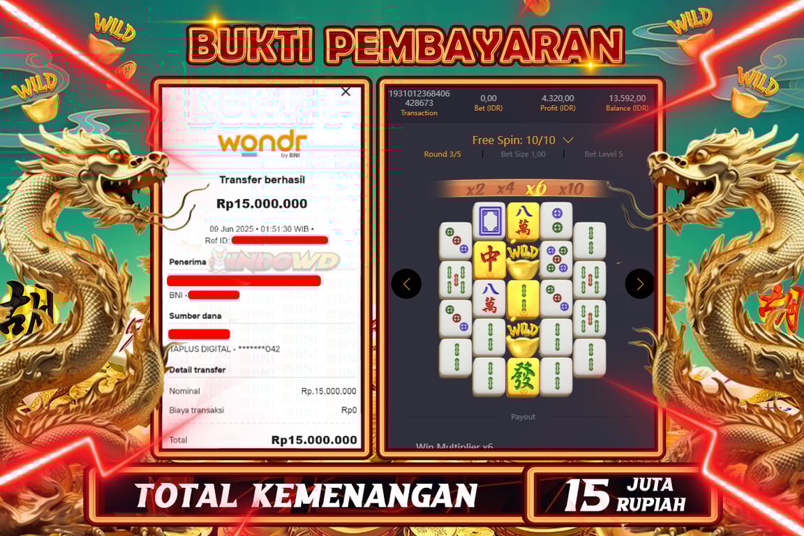 INDOWD JACKPOT SLOT MAHJONG WAYS 2 Rp15.000.000,- LUNAS