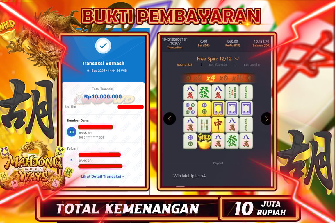 INDOWD JACKPOT SLOT MAHJONG WAYS 1 Rp10.000.000,- LUNAS