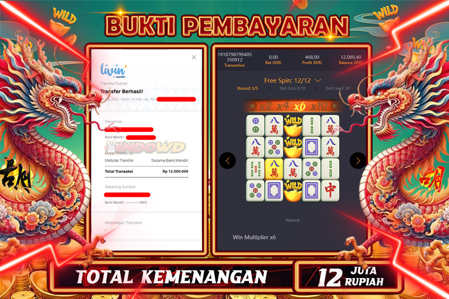 INDOWD JACKPOT SLOT MAHJONG WAYS 2 Rp12.000.000,- LUNAS