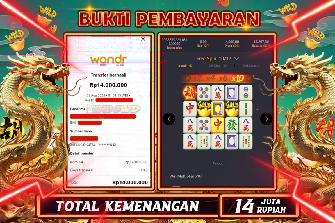 INDOWD JACKPOT SLOT MAHJONG WAYS 2 Rp14.000.000,- LUNAS