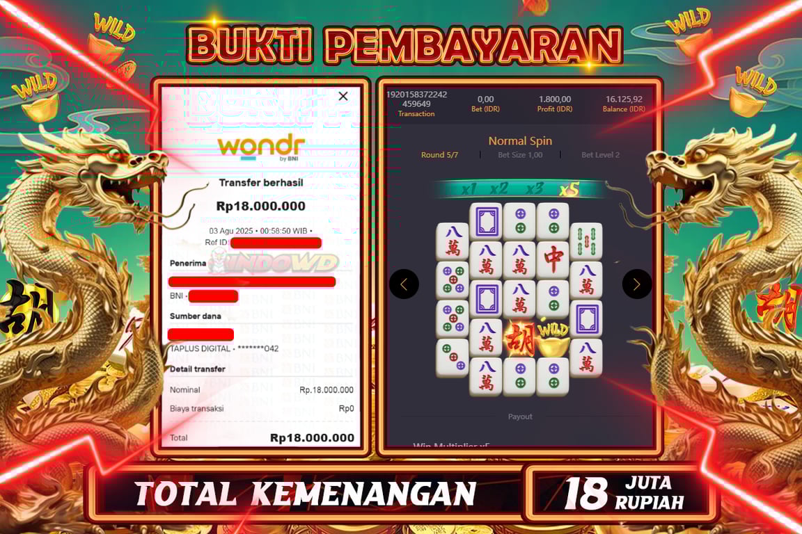 INDOWD JACKPOT SLOT MAHJONG WAYS 2  Rp18.000.000,- LUNAS