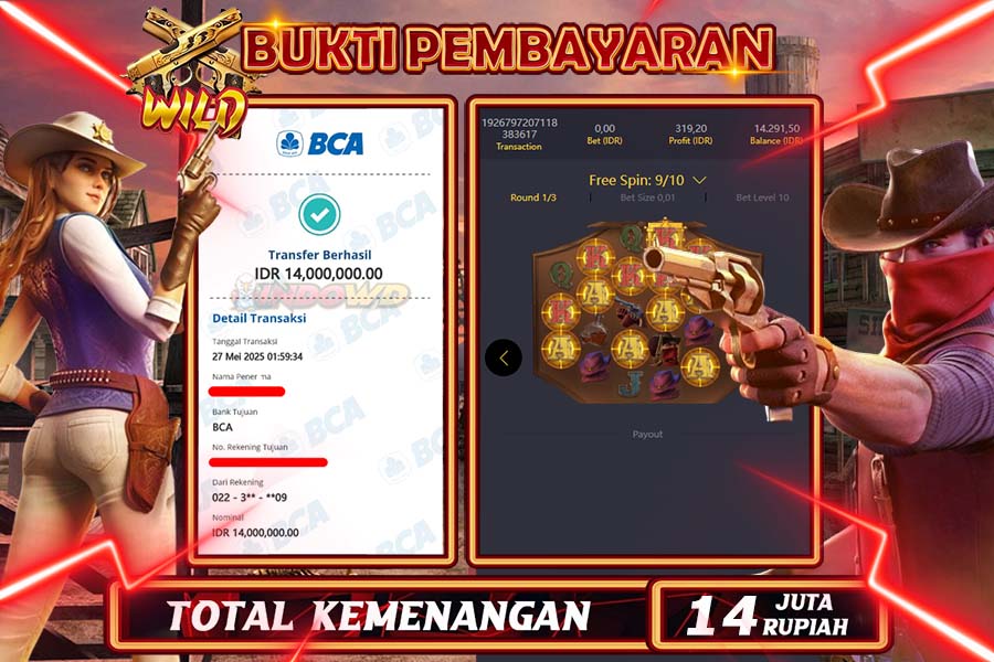 INDOWD JACKPOT SLOT WILD BOUNTY Rp14.000.000,- LUNAS