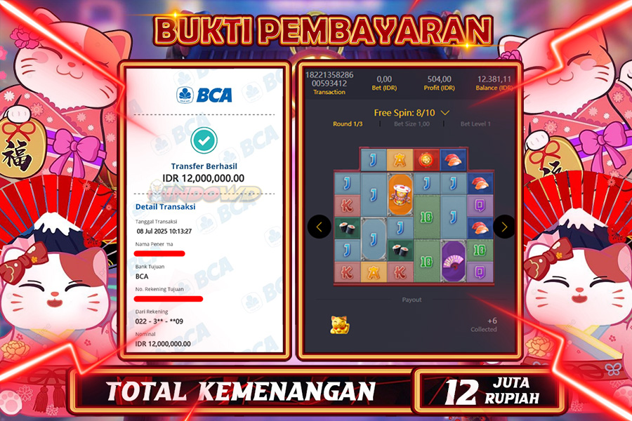 INDOWD JACKPOT SLOT LUCKY NEKO Rp12.000.000,- LUNAS