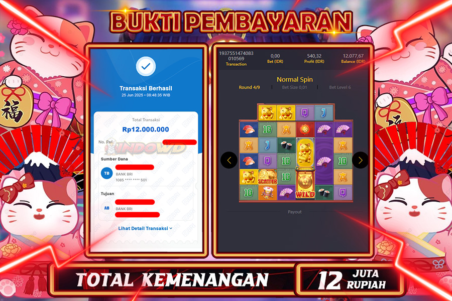 INDOWD JACKPOT SLOT LUCKY NEKO Rp12.000.000,- LUNAS