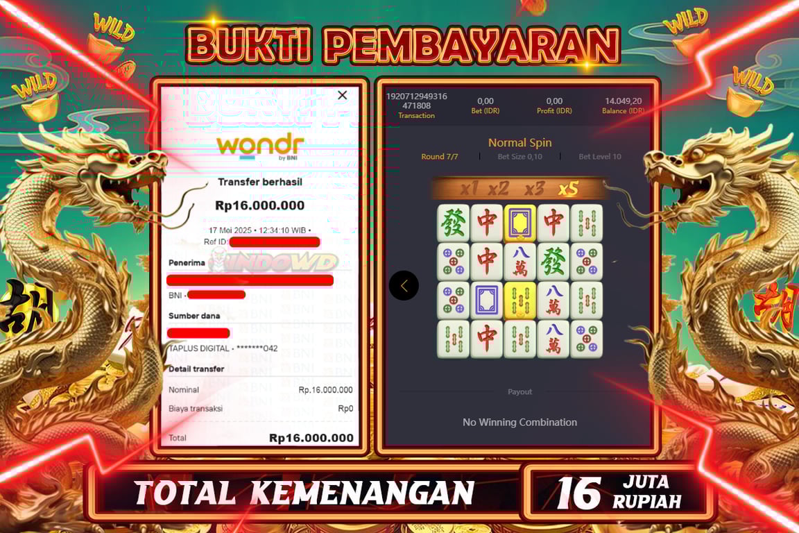 INDOWD JACKPOT SLOT MAHJONG WAYS 2 Rp16.000.000,- LUNAS