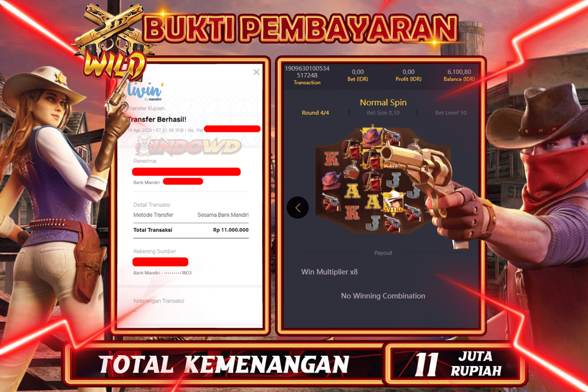 INDOWD JACKPOT SLOT WILD BOUNTY Rp11.000.000,- LUNAS