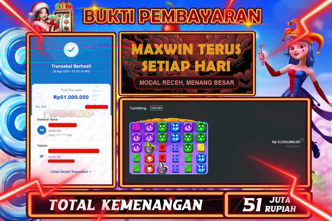 INDOWD JACKPOT SLOT SWEET BONANZA DICE Rp51.000.000,- LUNAS