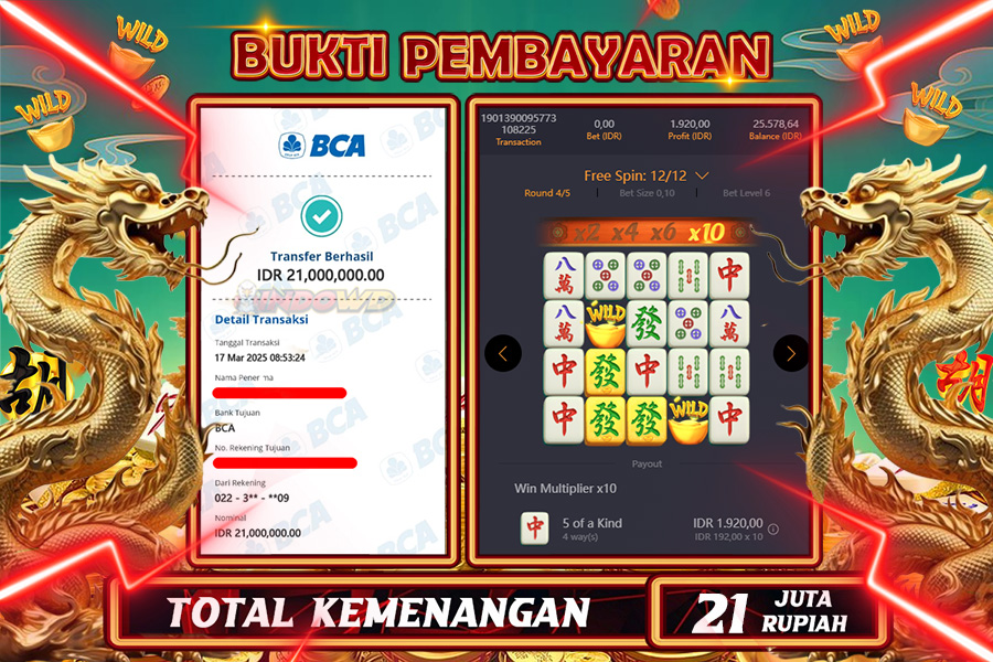 INDOWD JACKPOT SLOT MAHJONG WAYS 2 Rp21.000.000,- LUNAS