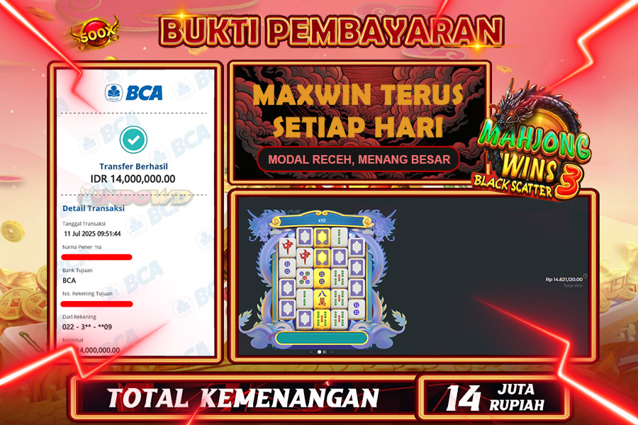 INDOWD JACKPOT SLOT MAHJONG WINS 3 BLACK SCATTER Rp14.000.000,- LUNAS