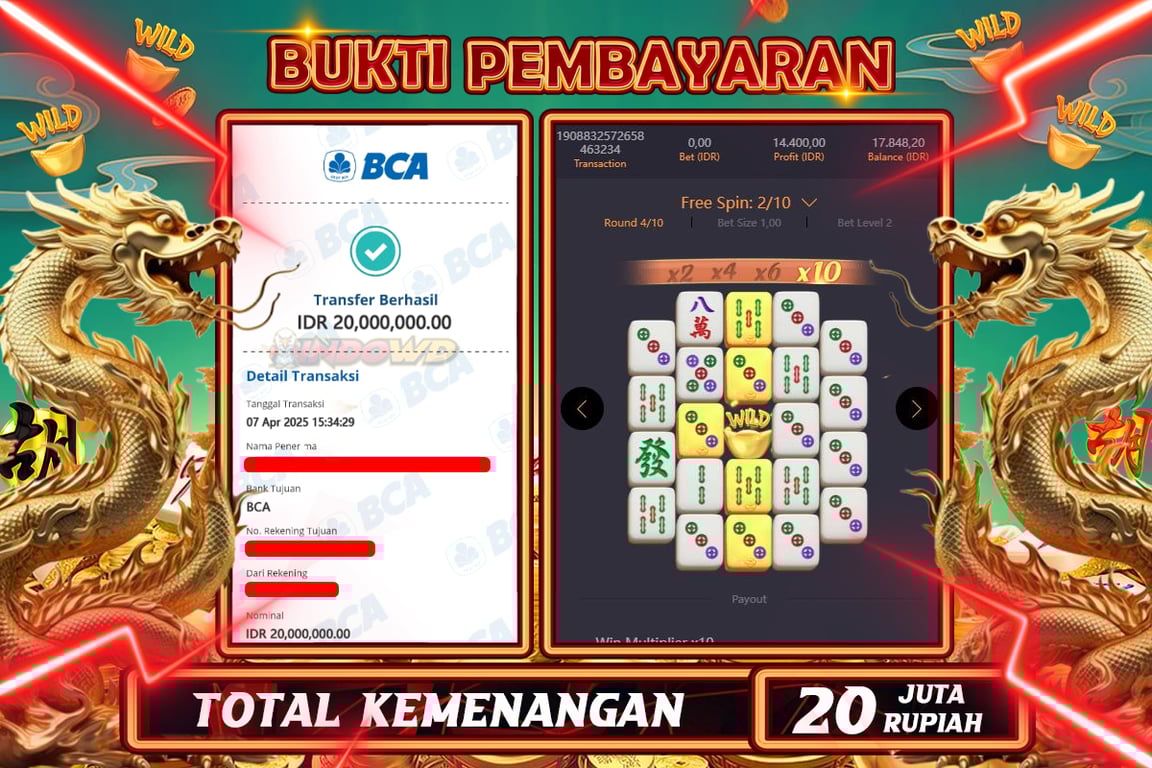 INDOWD JACKPOT SLOT MAHJONG WAYS 2 Rp20.000.000,- LUNAS