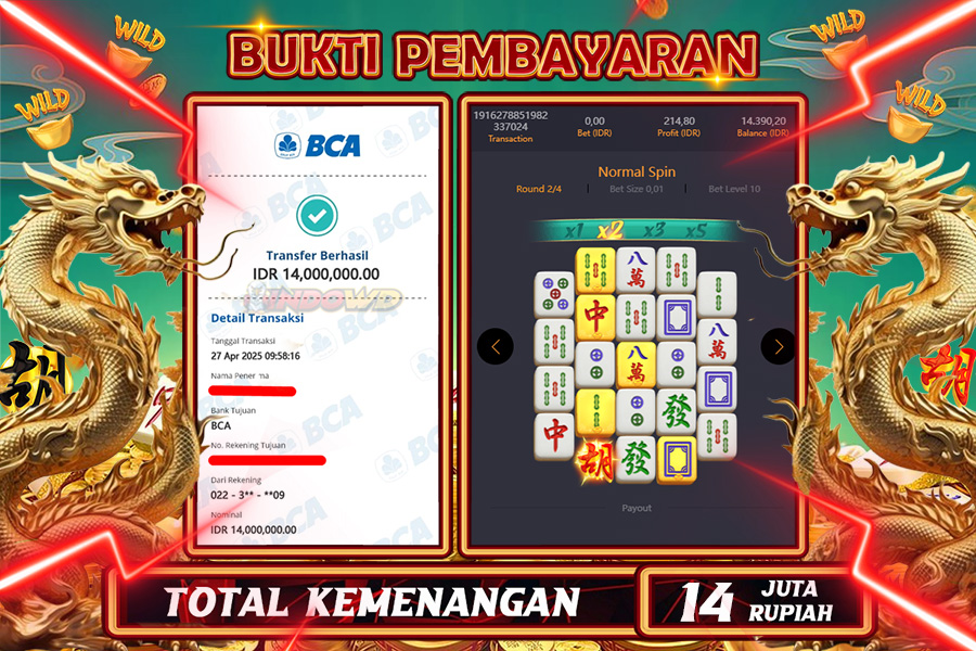 INDOWD JACKPOT SLOT MAHJONG WAYS 2 Rp14.000.000,- LUNAS