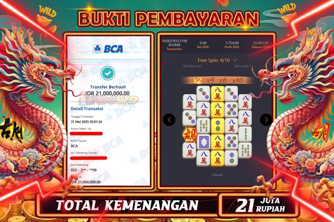 INDOWD JACKPOT SLOT MAHJONG WAYS 2 Rp21.000.000,- LUNAS