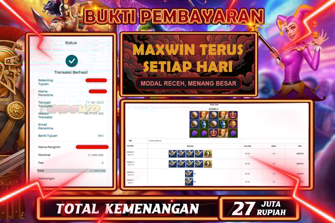 INDOWD JACKPOT SLOT JOKER  Rp27.000.000,- LUNAS