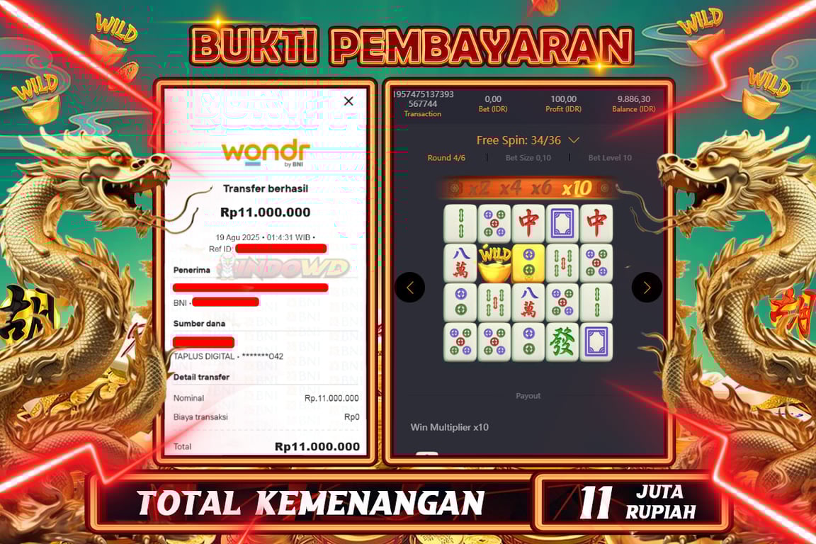 INDOWD JACKPOT SLOT MAHJONG WAYS 2 Rp11.000.000,- LUNAS