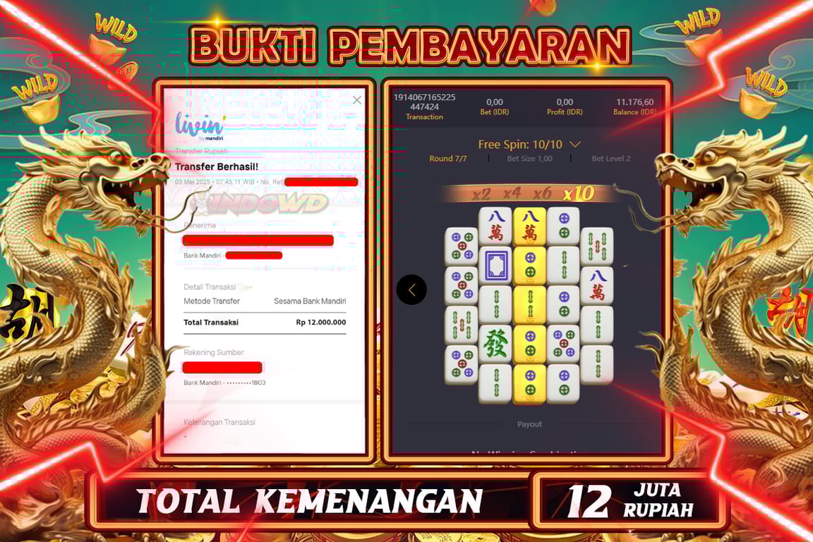 INDOWD JACKPOT SLOT MAHJONG WAYS 2 Rp12.000.000,- LUNAS