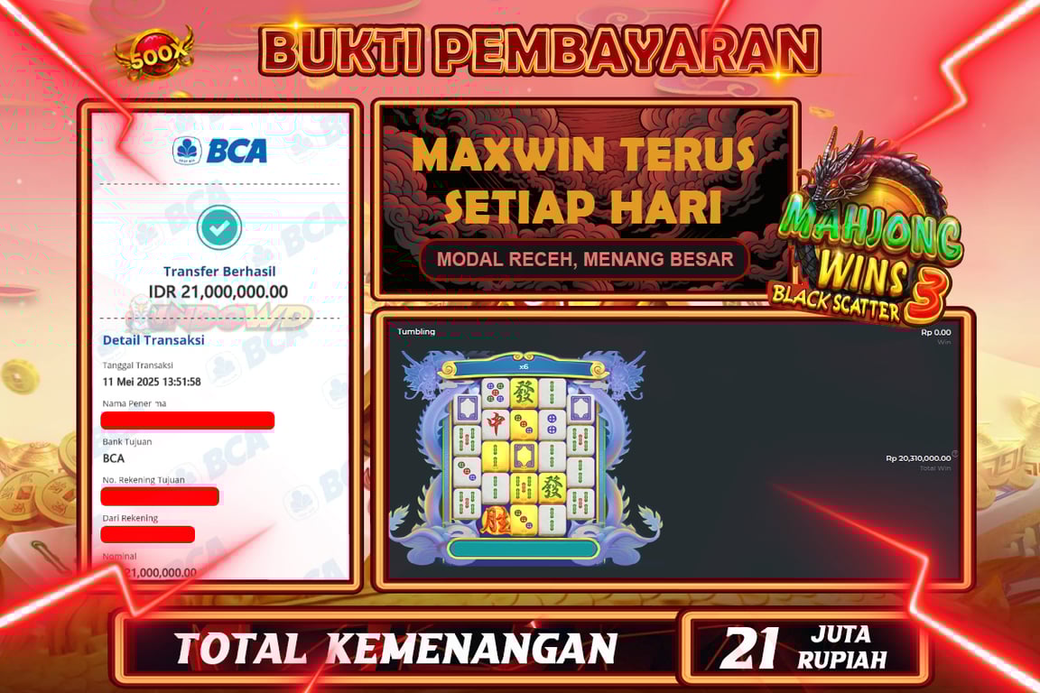 INDOWD JACKPOT SLOT MAHJONG WINS 3 BLACK SCATTER Rp21.000.000,- LUNAS