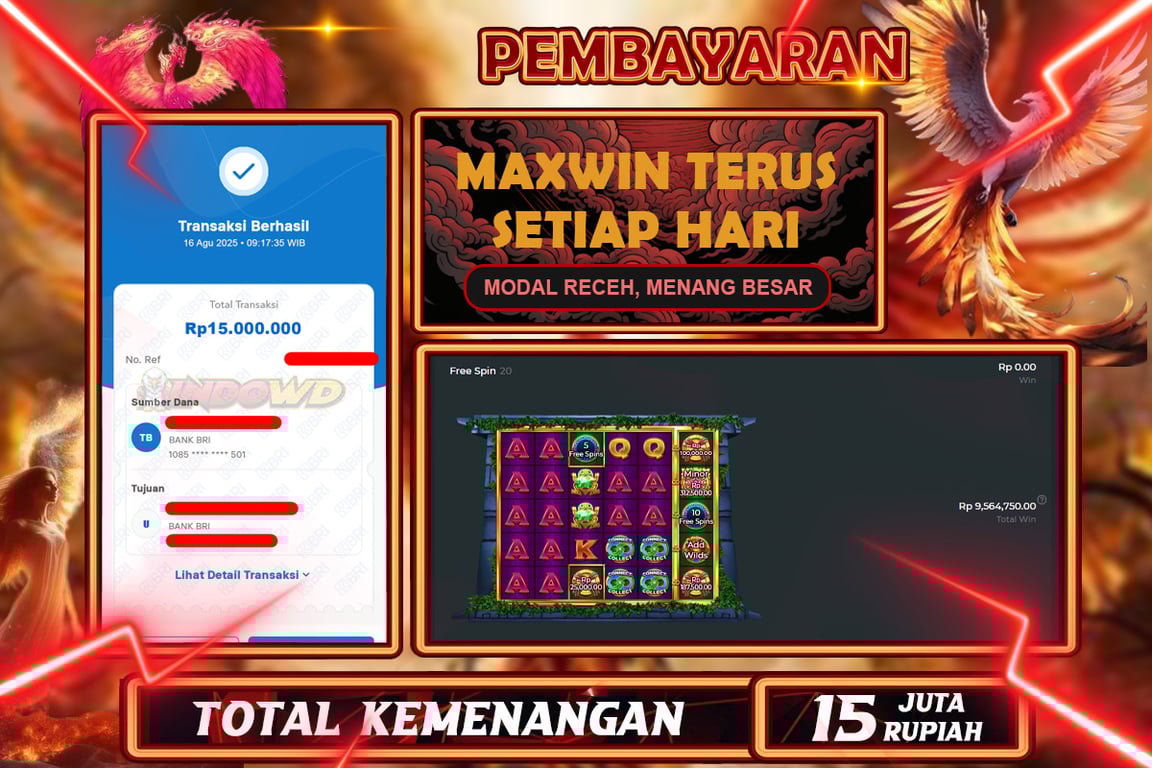 INDOWD JACKPOT SLOT FIREBIRD SPIRIT Rp15.000.000,- LUNAS