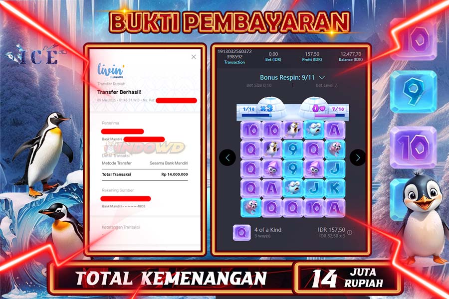 INDOWD JACKPOT SLOT ICE SCAPE Rp14.000.000,- LUNAS