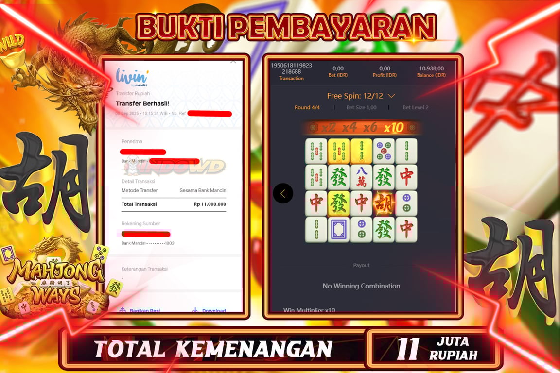 INDOWD JACKPOT SLOT MAHJONG WAYS 1 Rp11.000.000,- LUNAS